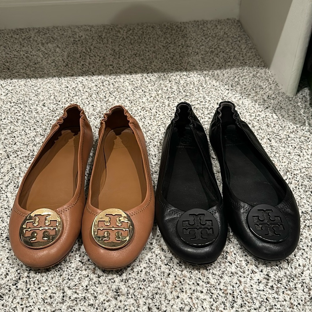 Tory Burch Minnie Flats - brown